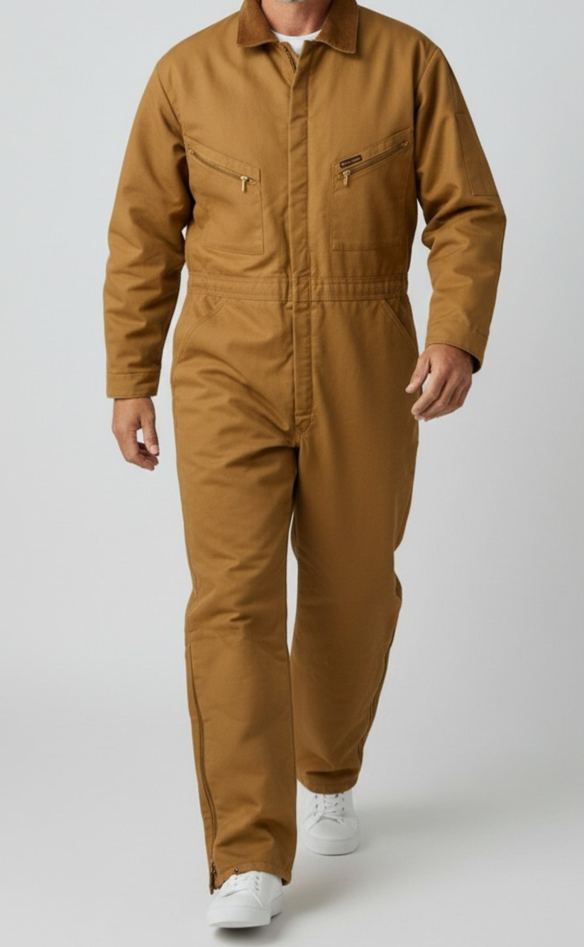 Vintage Dickies Insulated Coveralls Jumpsuit Mens 42/44 Long Tan Workwear